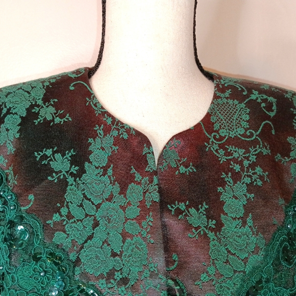 American Vintage :: 80s Glam Nah Nah Women Evening Jacket Skirt Set Size 10P - Picture 4 of 11